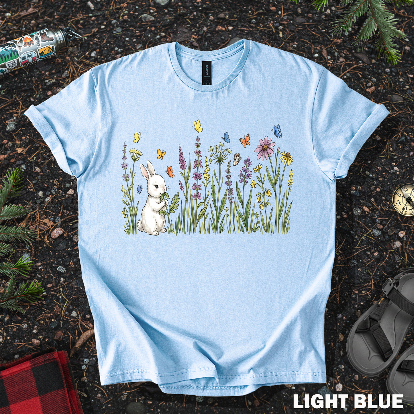 Wildflowers and Bunny Rabbit