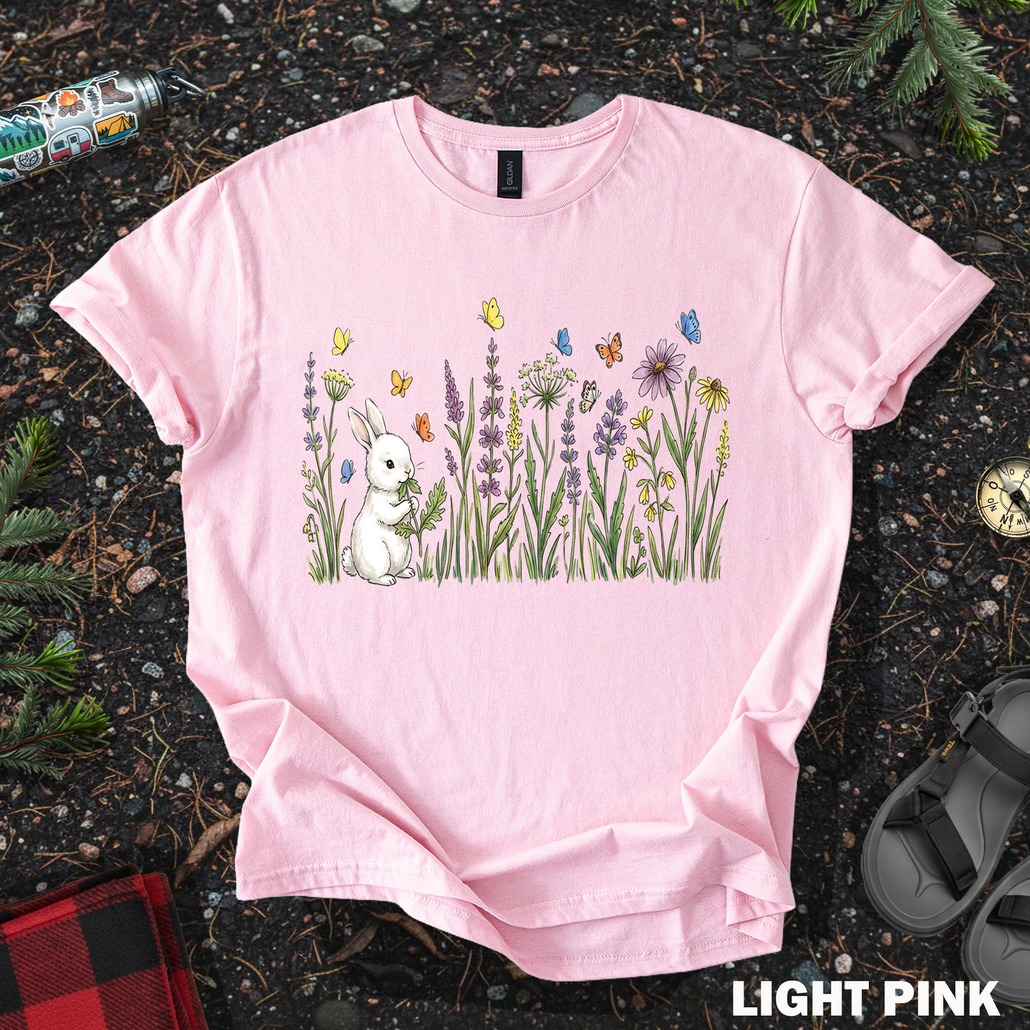 Wildflowers and Bunny Rabbit