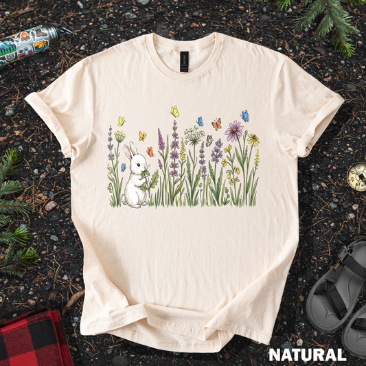 Wildflowers and Bunny Rabbit