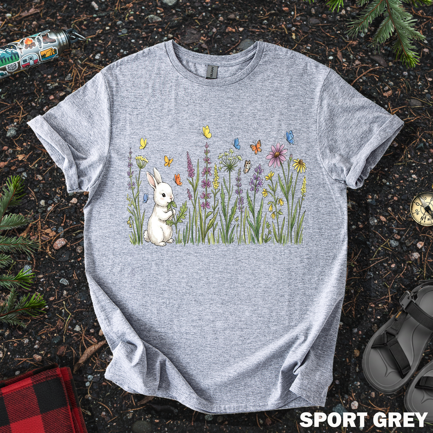 Wildflowers and Bunny Rabbit