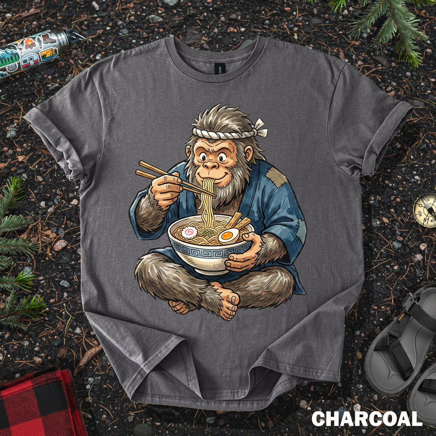 Kawaii Bigfoot Eating Ramen