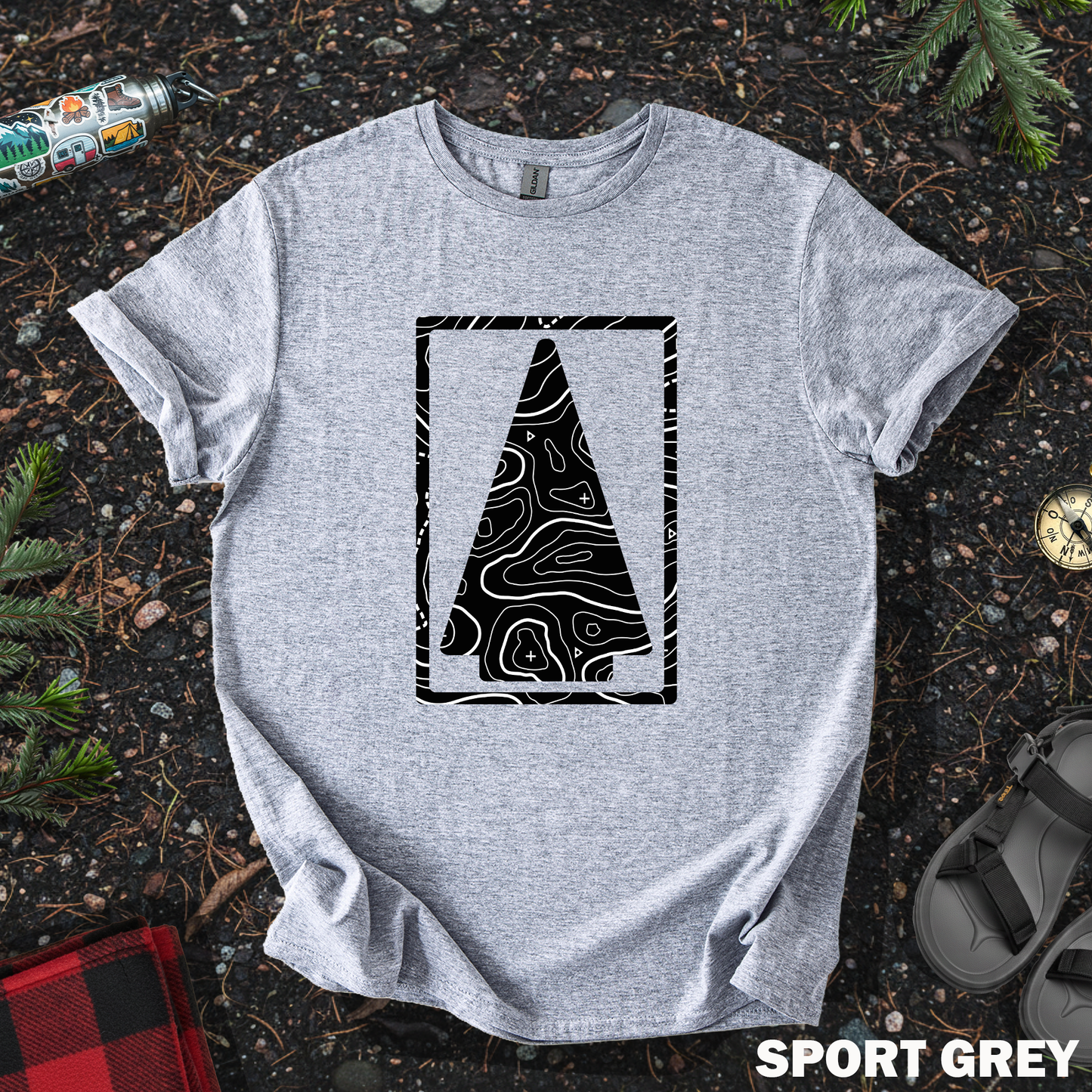 Topographic Trail Head Arrow