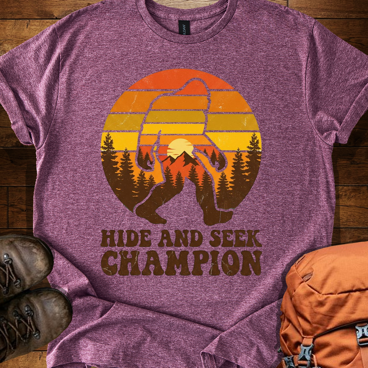 Retro Bigfoot Hide and Seek Champion