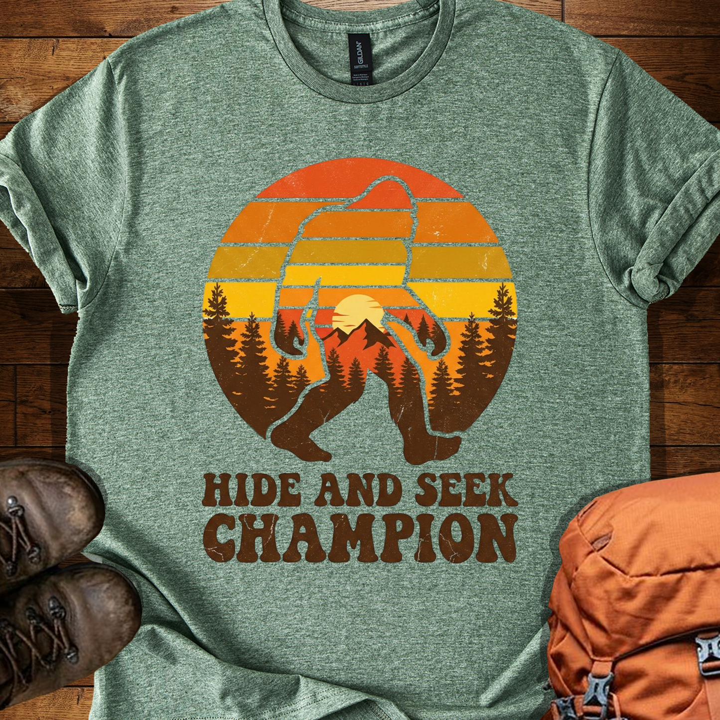 Retro Bigfoot Hide and Seek Champion