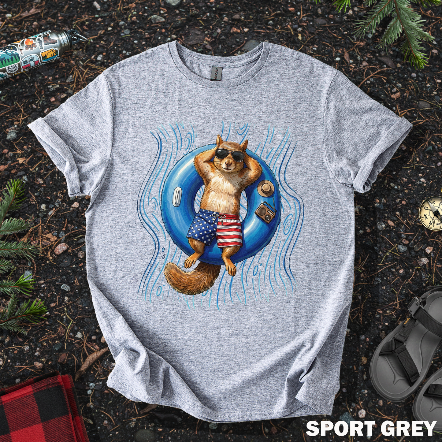 Squirrel Floating the River