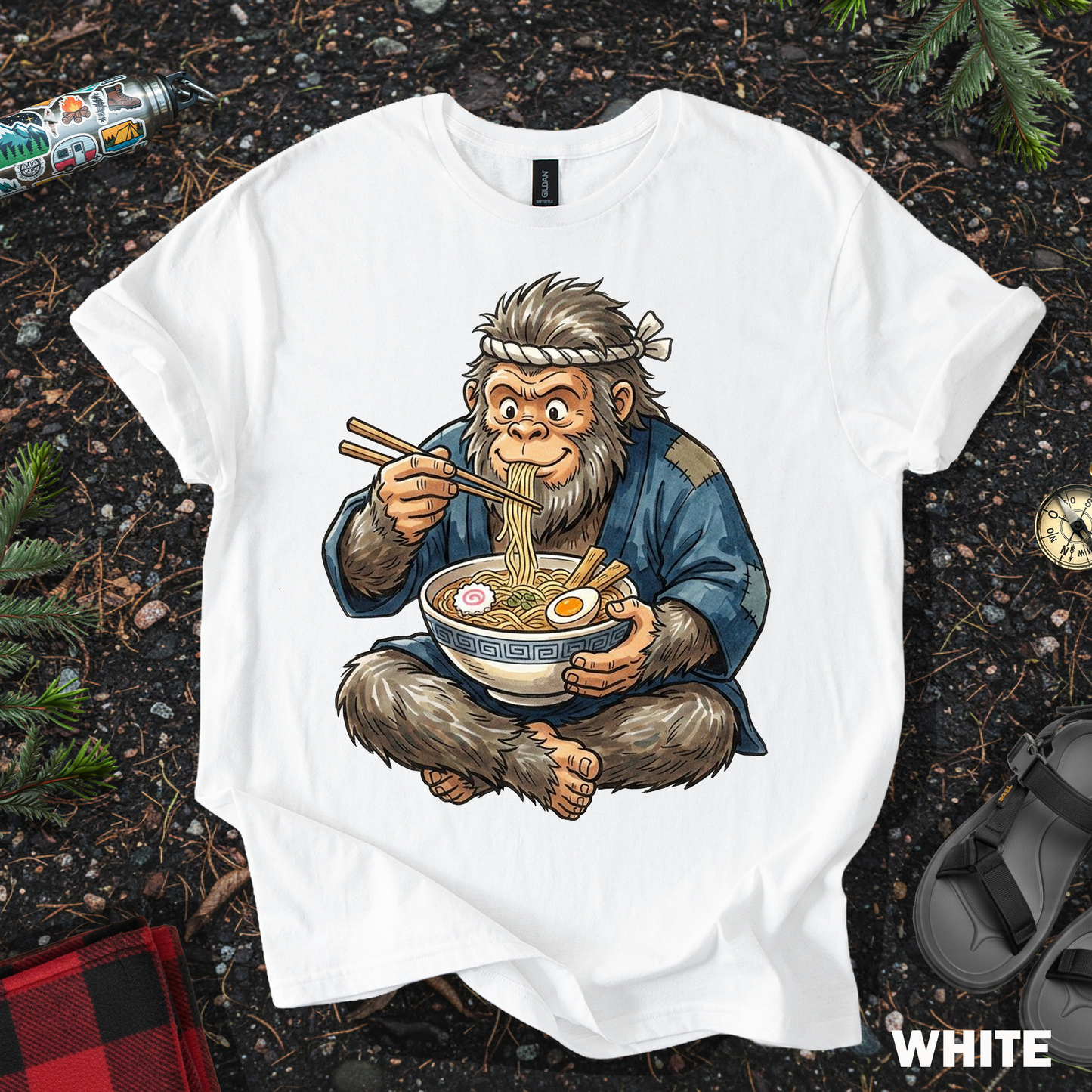 Kawaii Bigfoot Eating Ramen