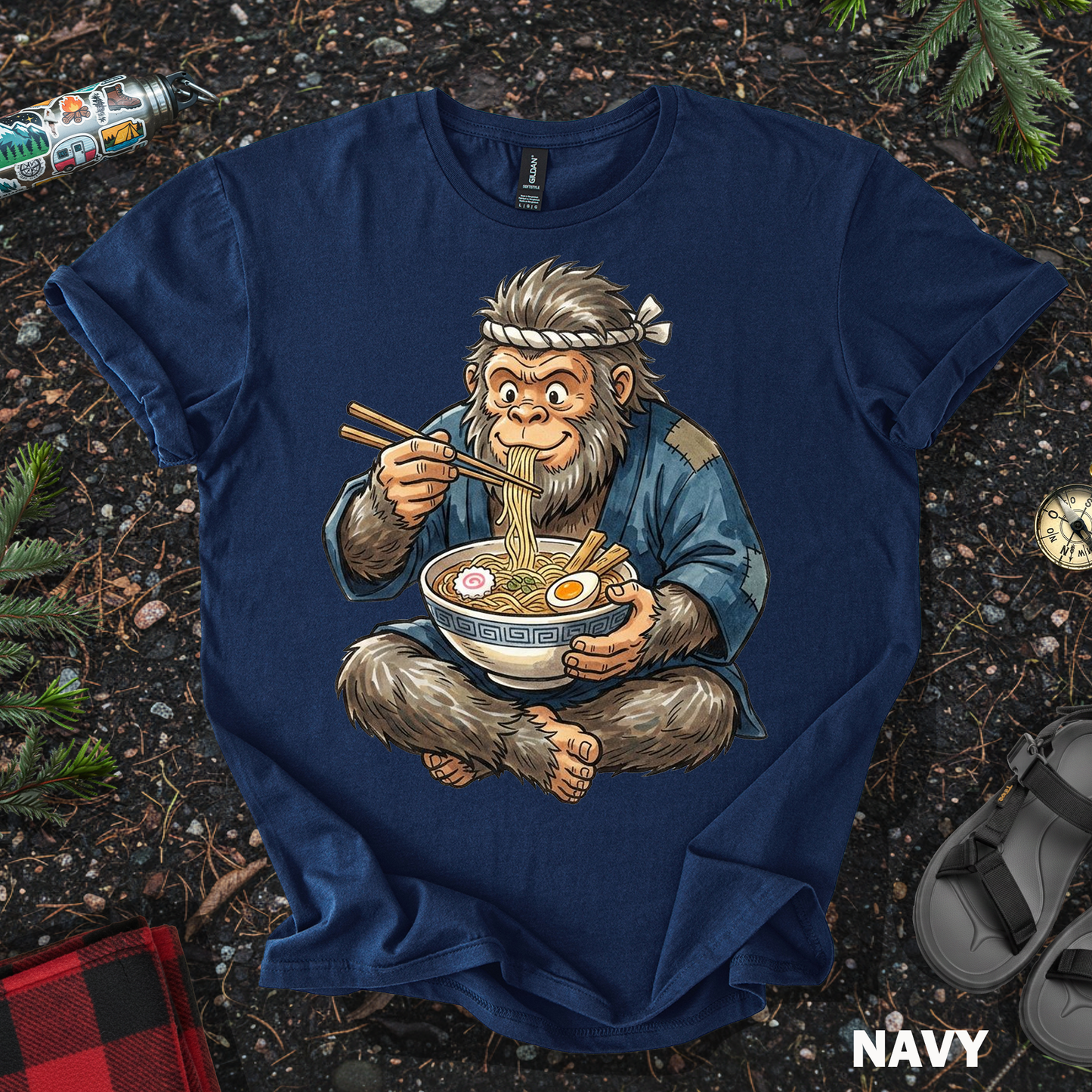 Kawaii Bigfoot Eating Ramen
