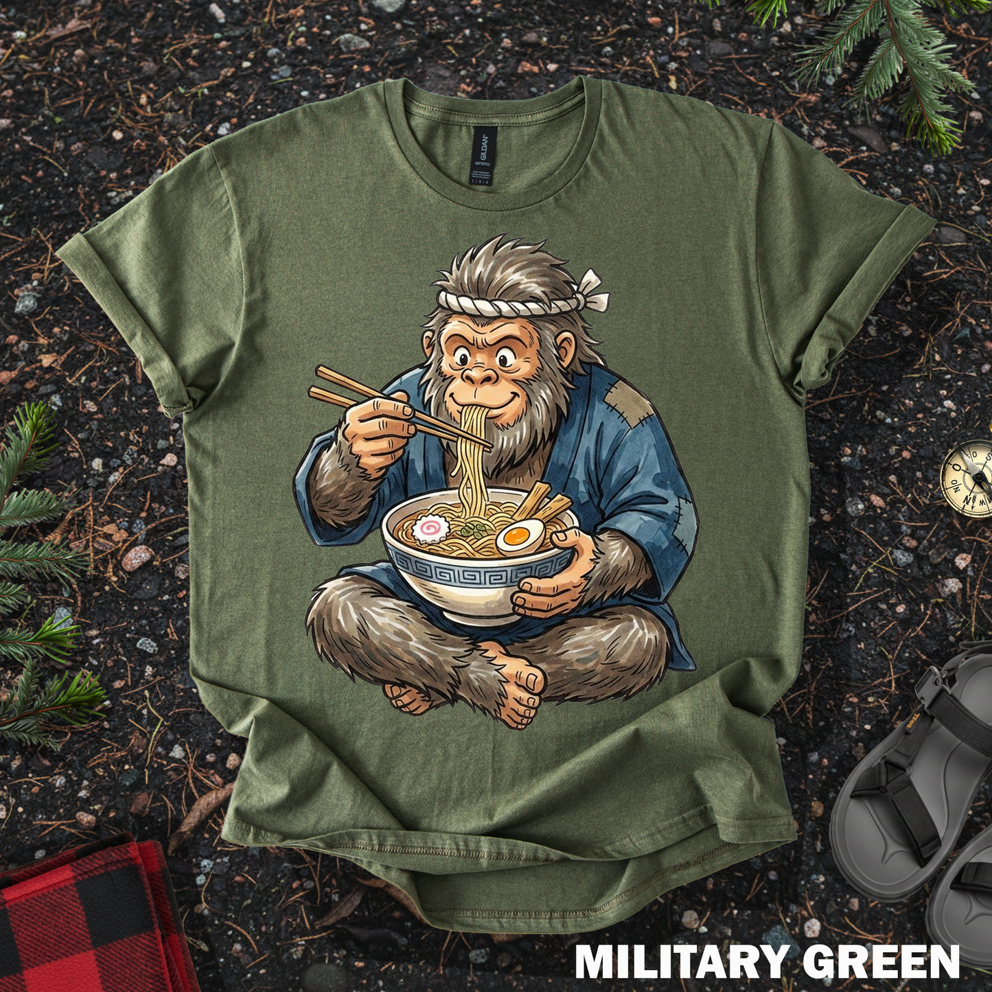 Kawaii Bigfoot Eating Ramen