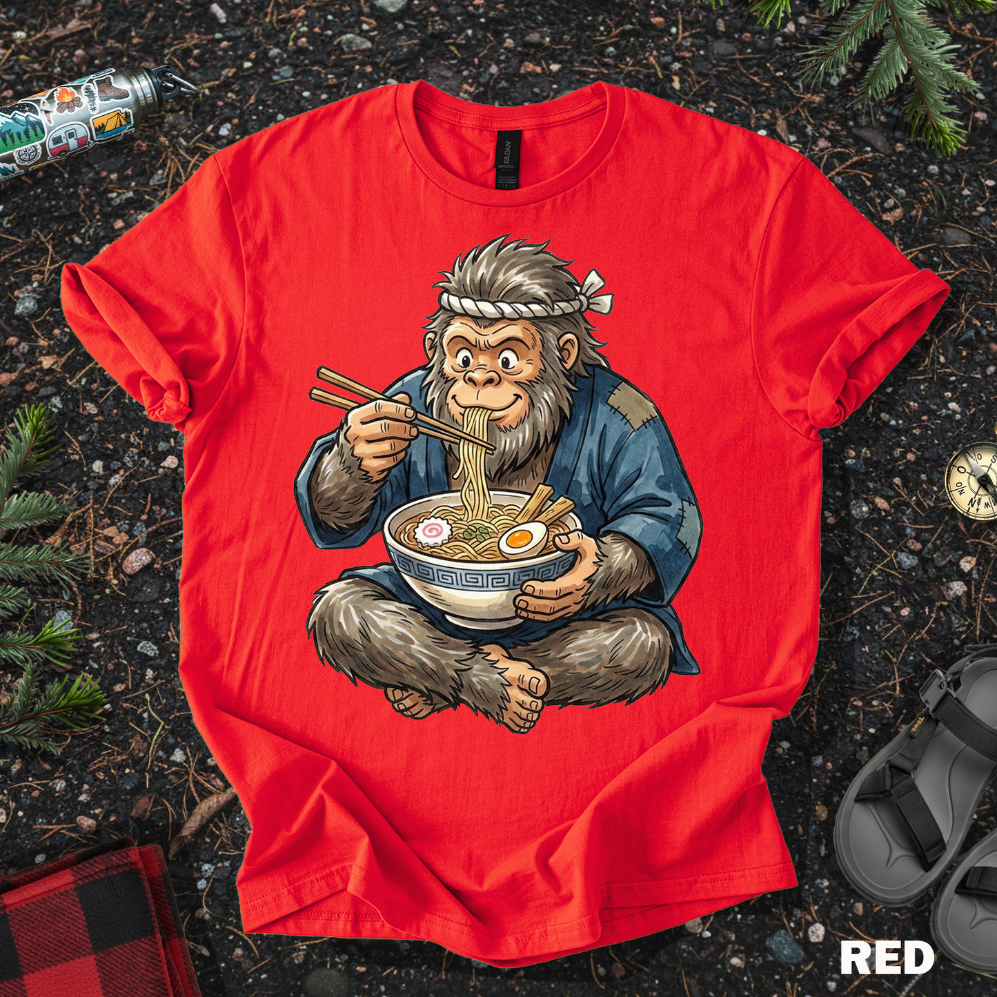 Kawaii Bigfoot Eating Ramen