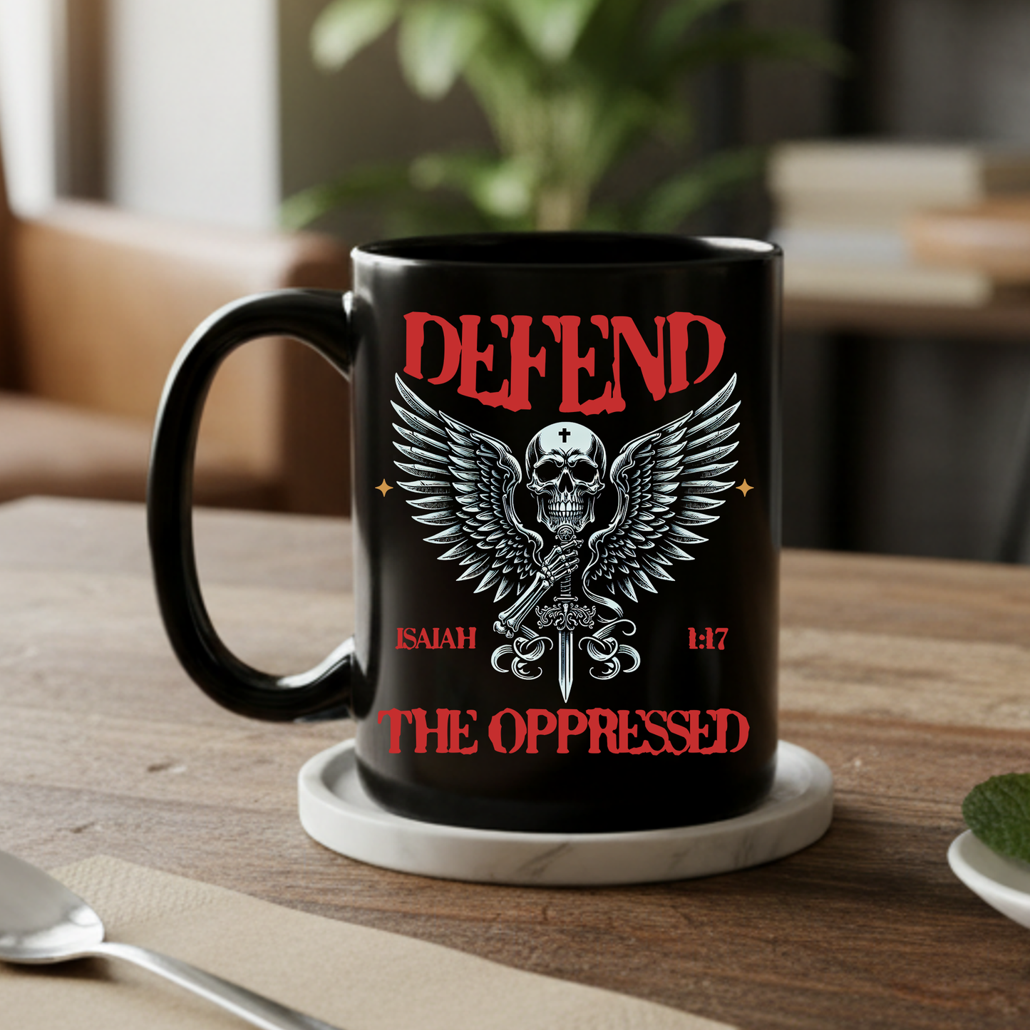 DEFEND THE OPPRESSED MUG