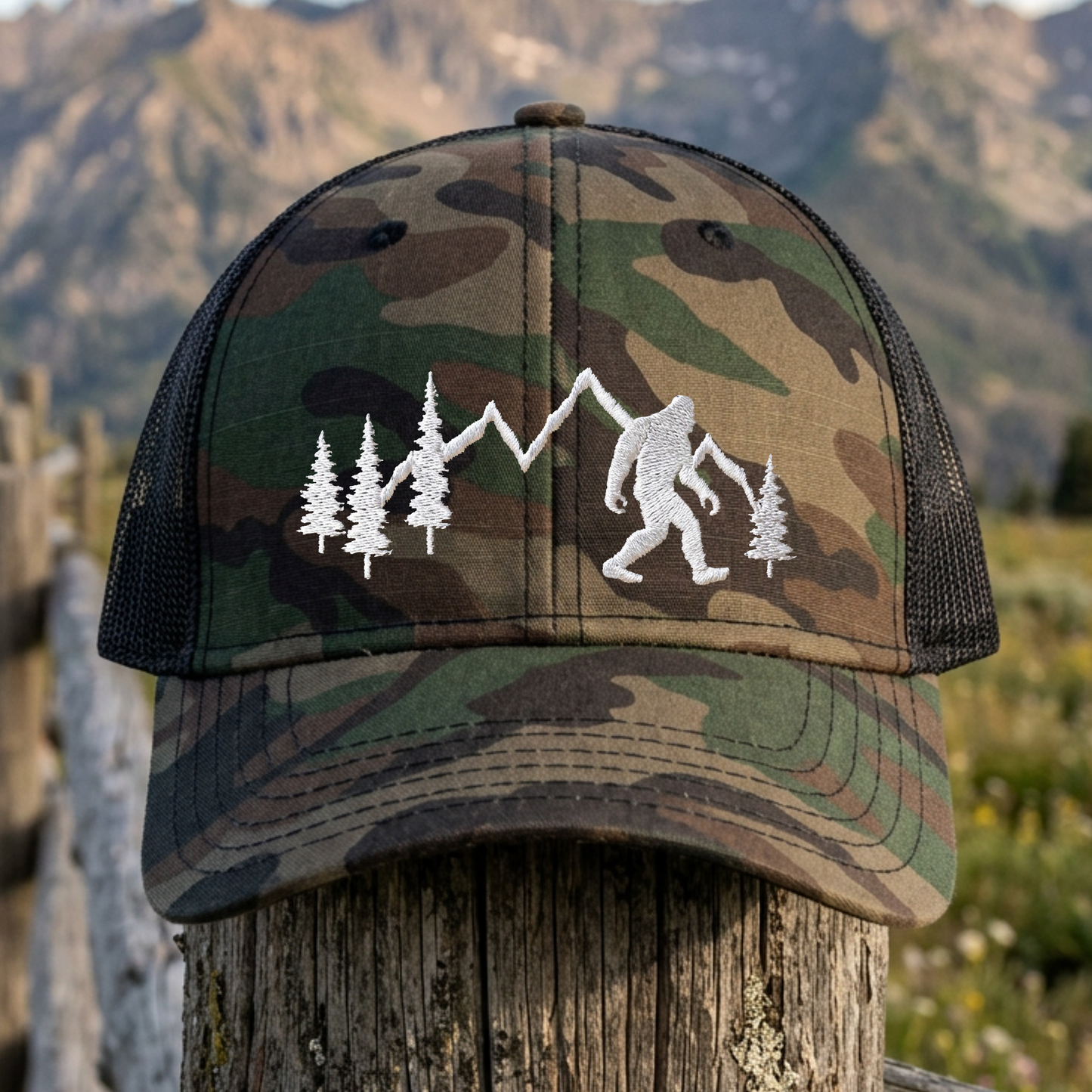 Bigfoot Mountain Range Camo Hat