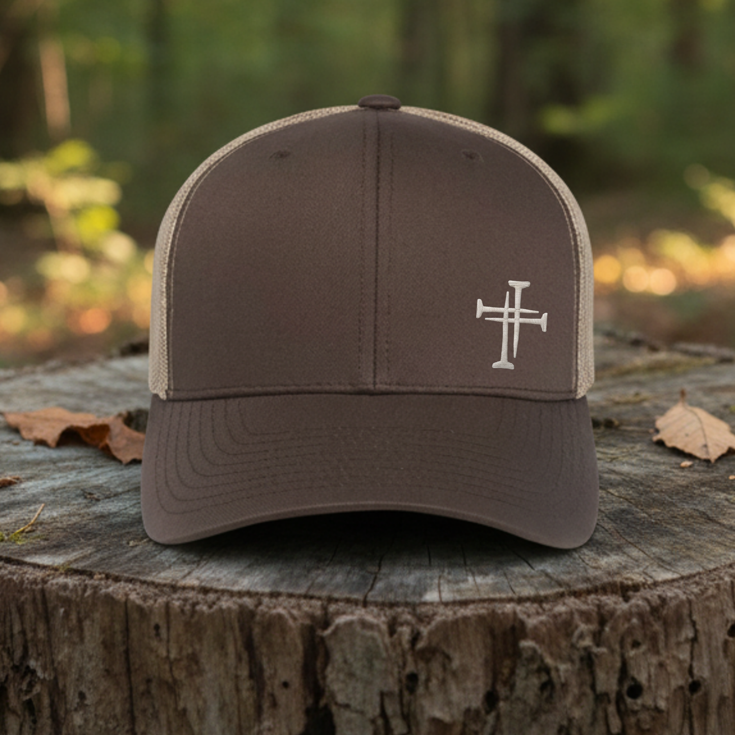 Christian Trucker Cap Nails Cross