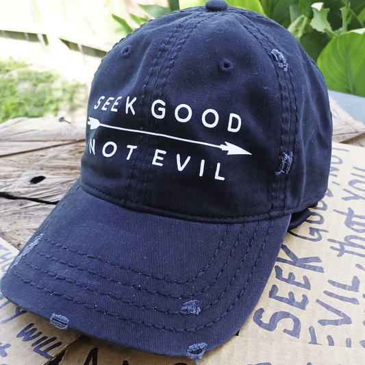 Christian Hat Distressed Curved Bil