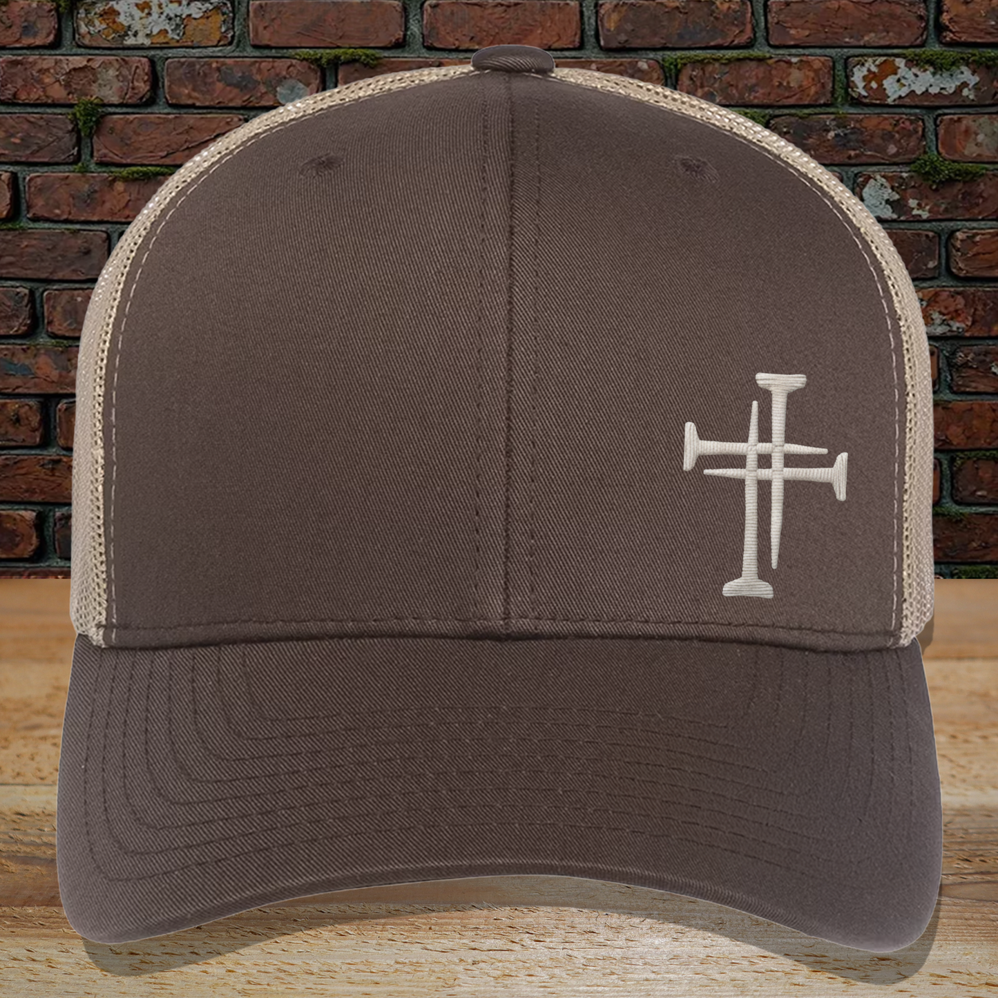 Christian Trucker Cap Nails Cross
