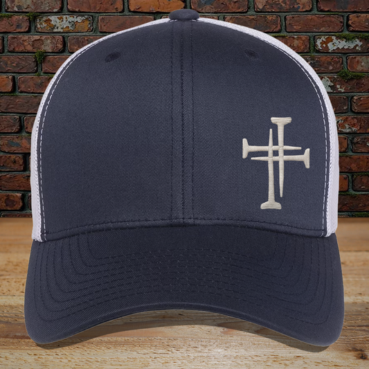 Christian Trucker Cap Nails Cross